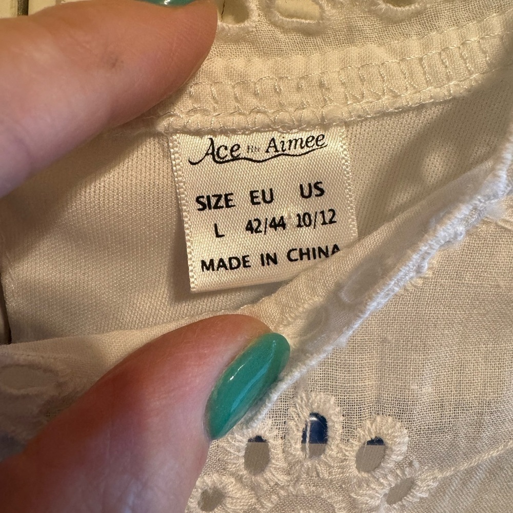 Ace by Aimee White Dress Sleeveless Sz L (10/12) - Picture 5 of 10